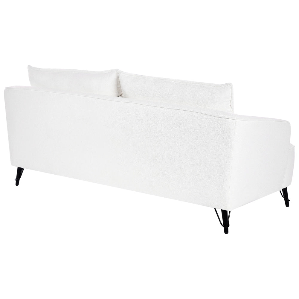 Set di divani a 2 + 3 posti con struttura in legno Boucle bianco Soggiorno