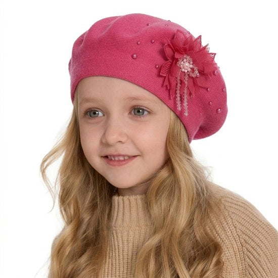 Cappello Vintage Stile - Francese Cappello - Cappotto d'Inverno - Respirante - Mix di Poliestere di Lusso - Adatto per Bambini - Cappuccio per Bambini