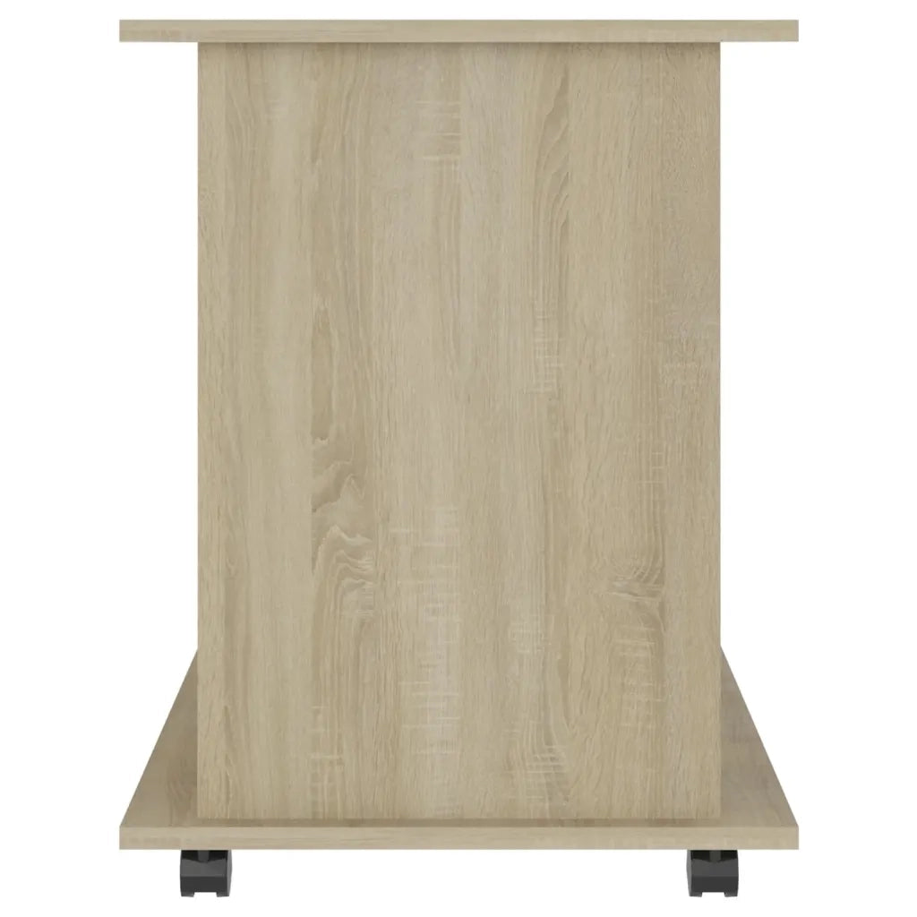 Mobiletto con Ruote Rovere Sonoma 60x45x60 cm Legno Multistrato 808479