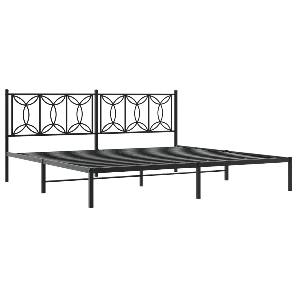 vidaXL Giroletto con Testiera in Metallo Nero 193x203 cm