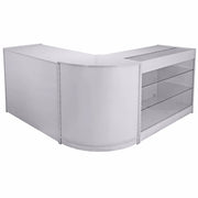 Set Mars con 3 Banconi da Negozio e Reception Bianco Brillante Elegante Solidi