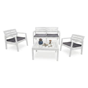 Salottino Outdoor Arti, set Salotto da Esterno 4 Posti Made in Italy, Bianco