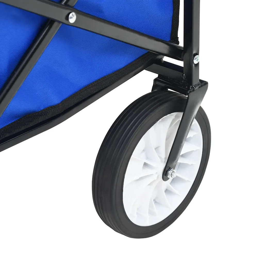 Carrello Pieghevole a Mano con Tettuccio in Acciaio Blu CFW9444641