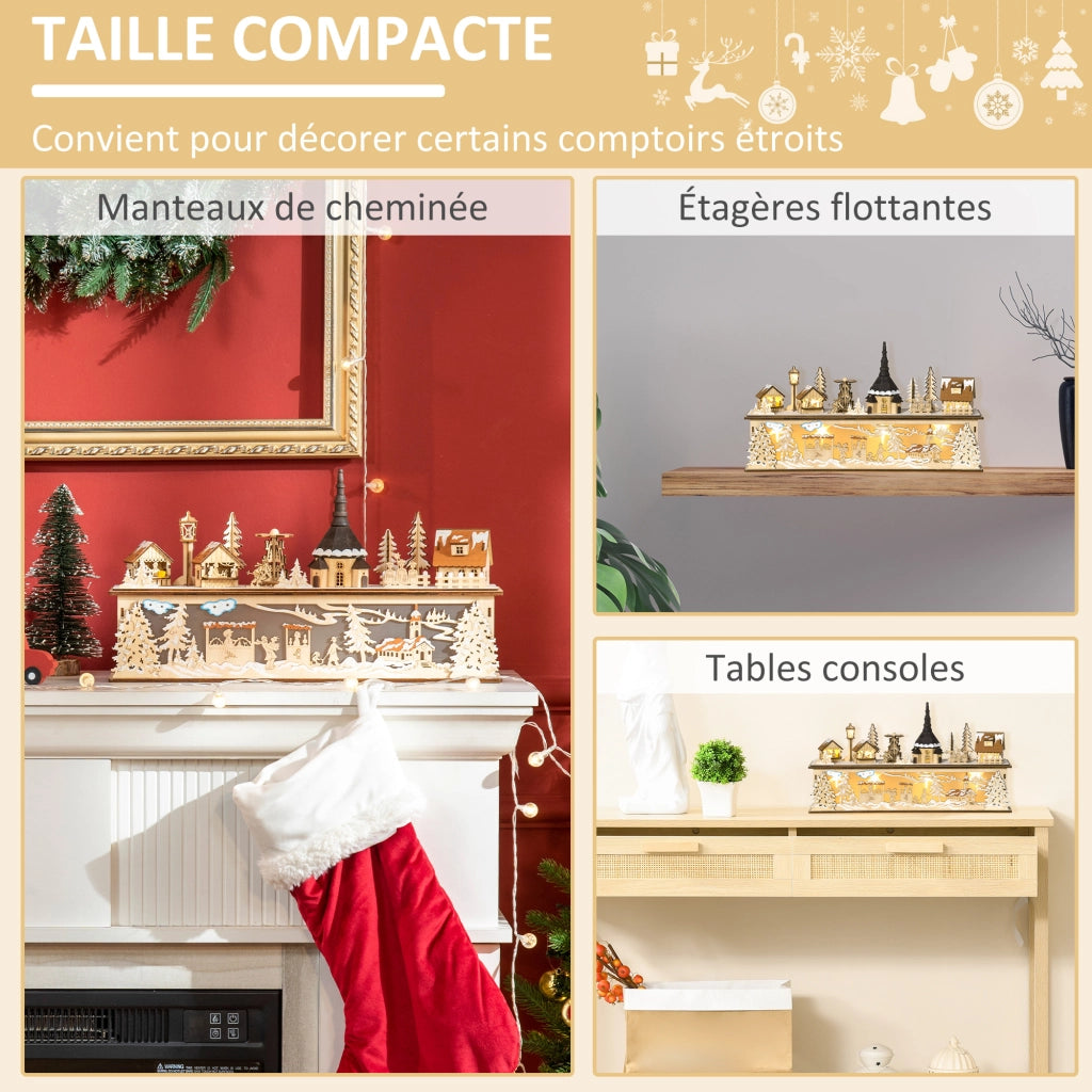 Tavolino da salotto con decorazione natalizia ¨C zephmum ¨C 45x10x25 cm