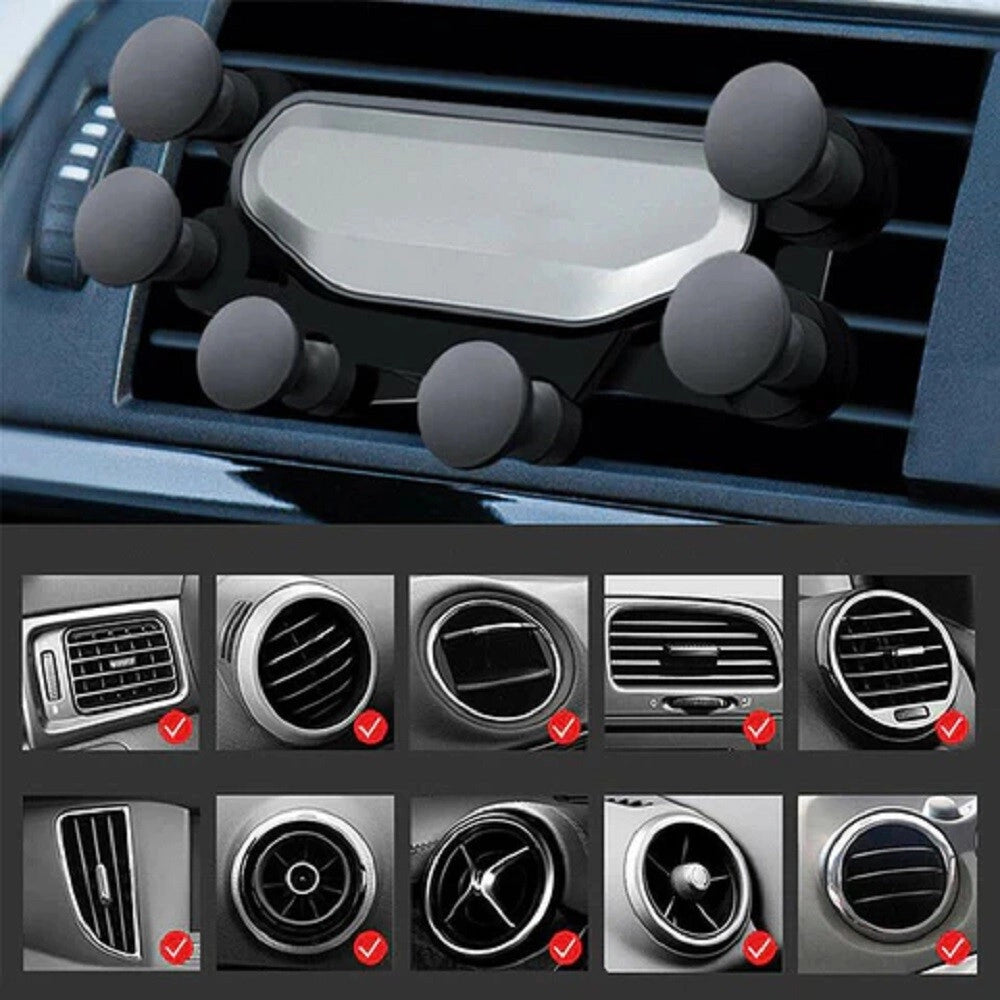 Trade Shop - Portacellulare Auto Universale Griglia Di Ventilazione 6 Punti Fissaggio Q-zj018 -