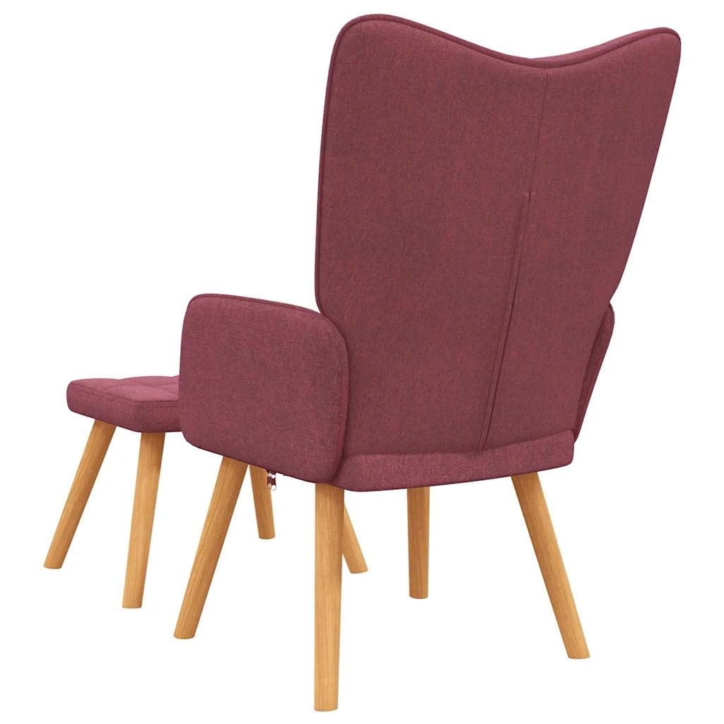 Poltrona Relax con Poggiapiedi Rosso Vino in Tessuto cod mxl 15814