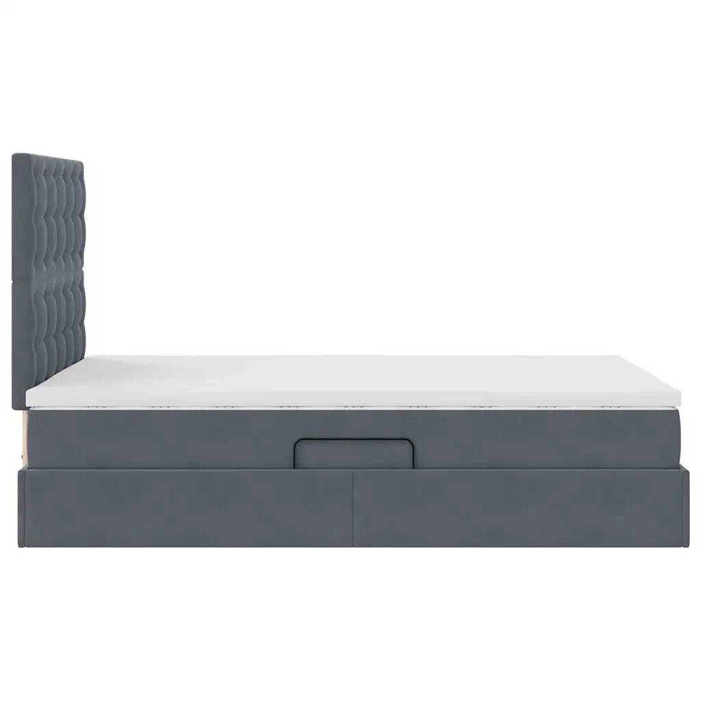 Letto con contenitore e materasso Grigio scuro 120 x 190 cm 3372136