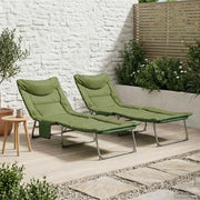 Lettino prendisole pieghevole con cuscino 2 pcs Verde Scuro 42032385