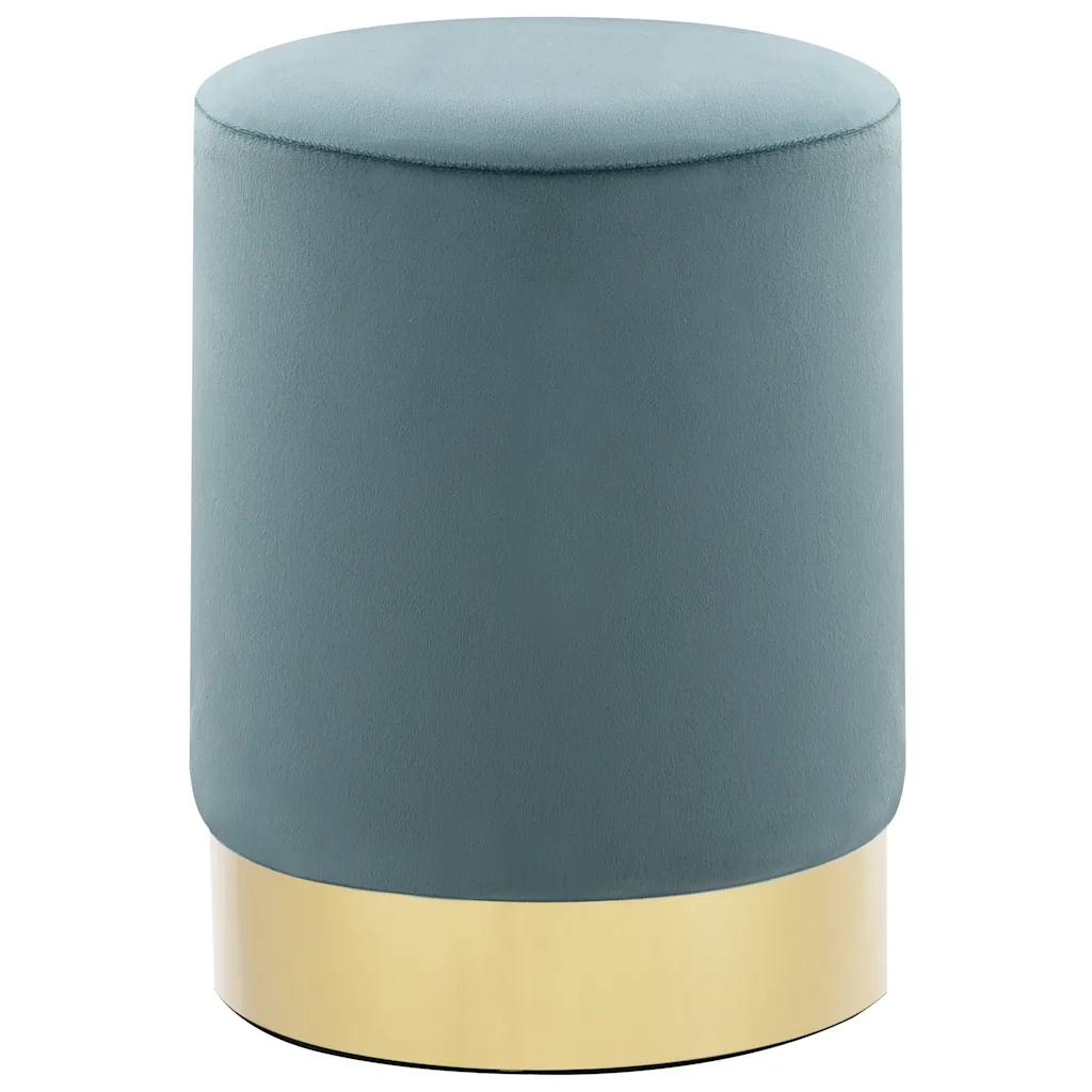Sgabello Azzurro e Oro in Velluto cod mxl 71987