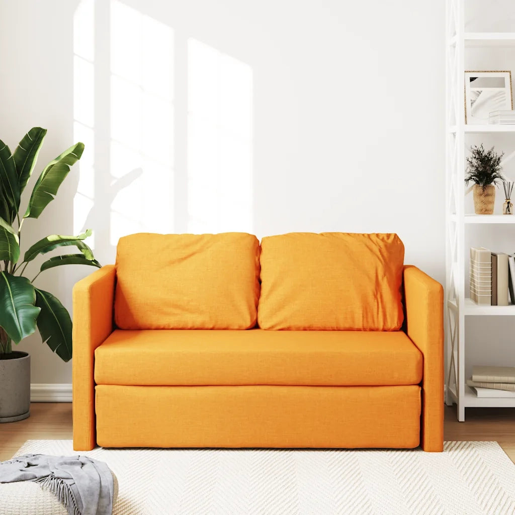 Divano letto | Sof¨¤ letto | Letto singolo da Terra 2 in 1 Giallo Scuro 112x174x55 cm Tessuto