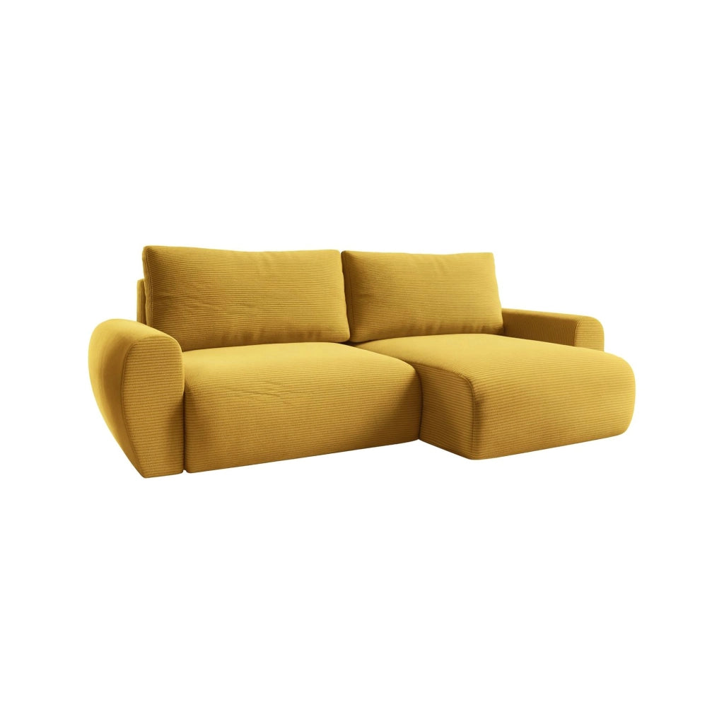 Paullo, Divano Letto con Penisola Contenitore, 253x153 cm Giallo