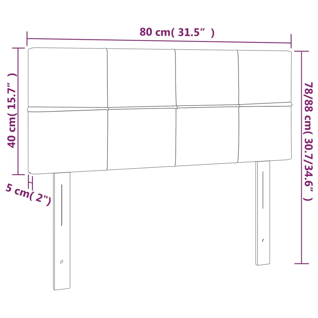Testiera a LED-Testata con LED Rosa 80x5x78/88 cm in Velluto 557948