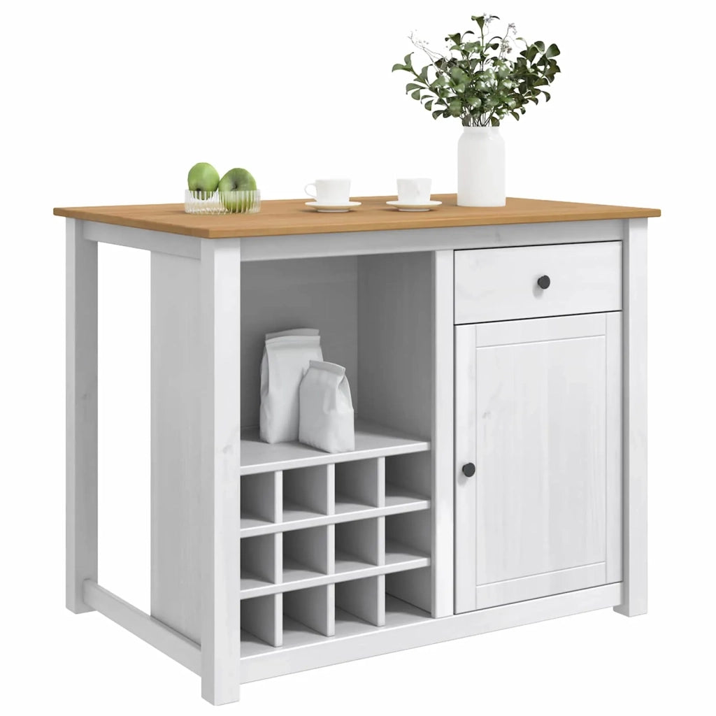 Carrello da Cucina PANAMA 2 pcs Bianco e Cera di Miele