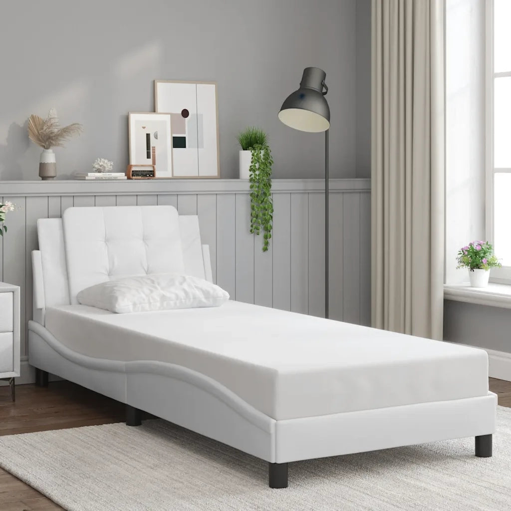 Giroletto senza Materasso Zadar Bianco 90x190 cm in Similpelle