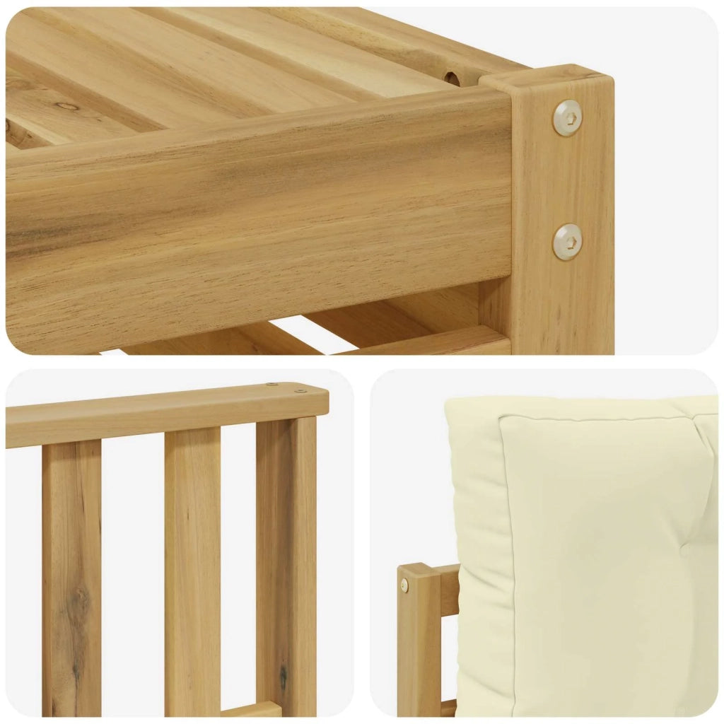 Set di divani da esterno 9 pz Bianco e Crema 3390995