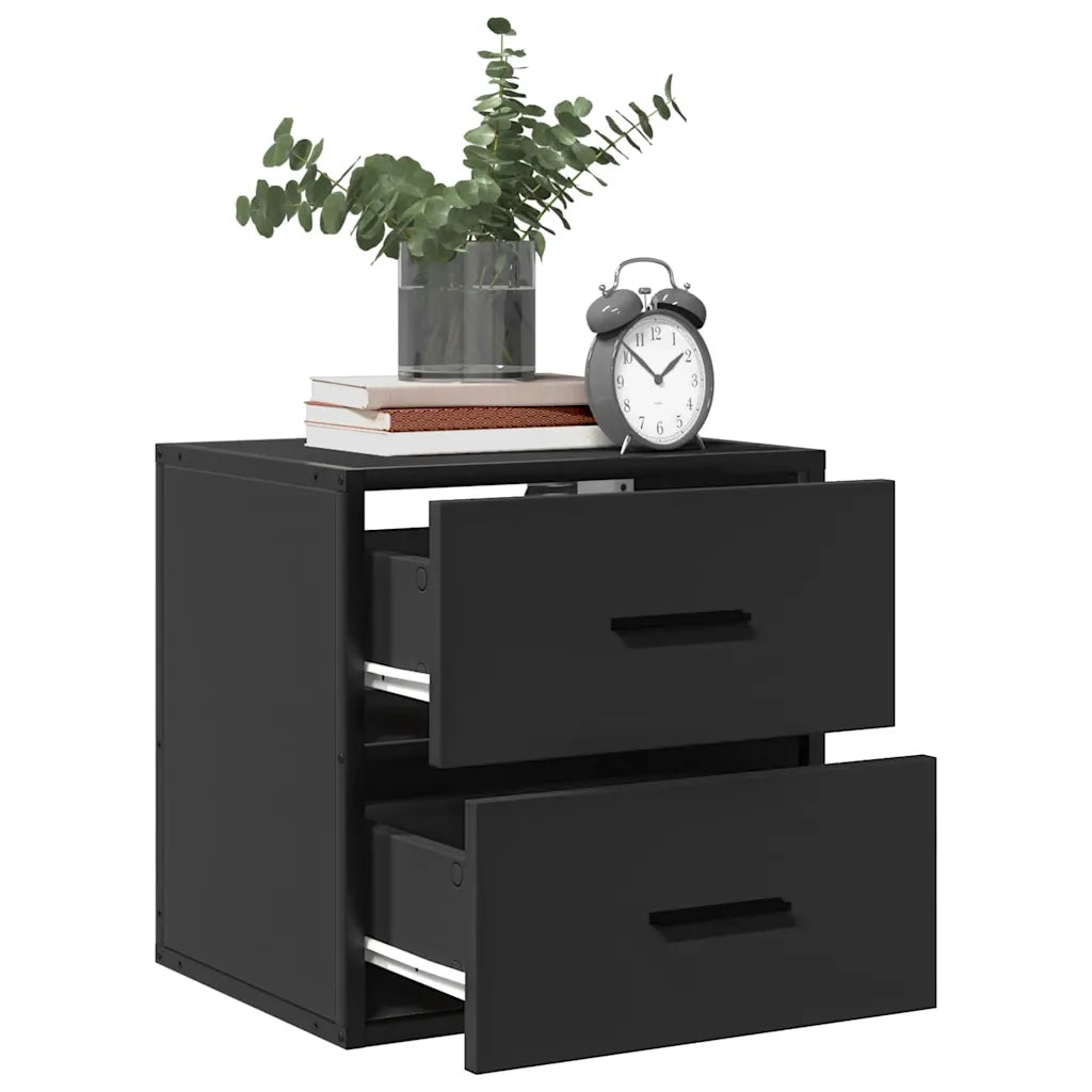 Comodino a Muro Nero 40x31x39,5 cm 848724