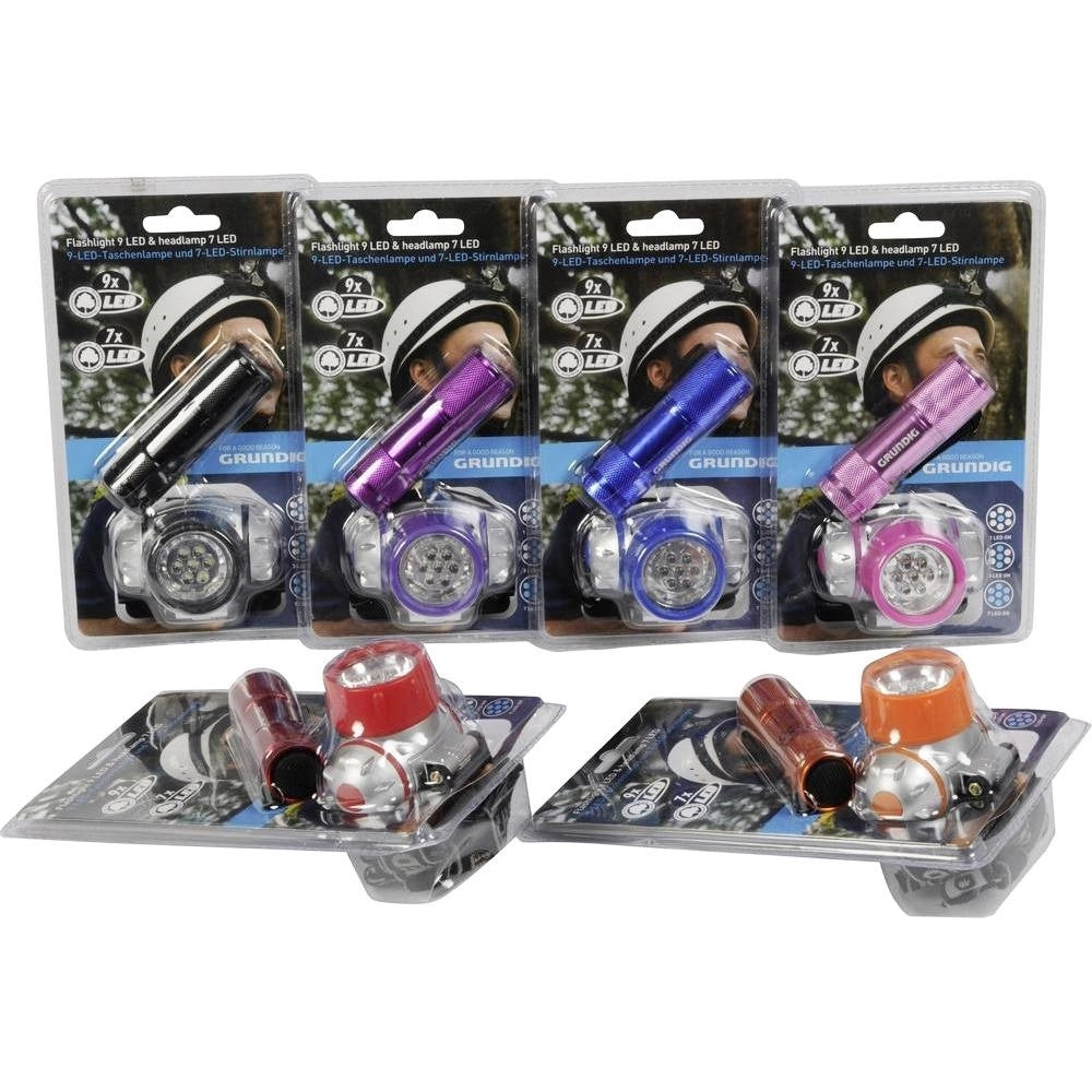 Trade Shop - Set 2 Torce Lampade Led Frontale E Torcia Per Campeggio Pesca Bici Grundig -