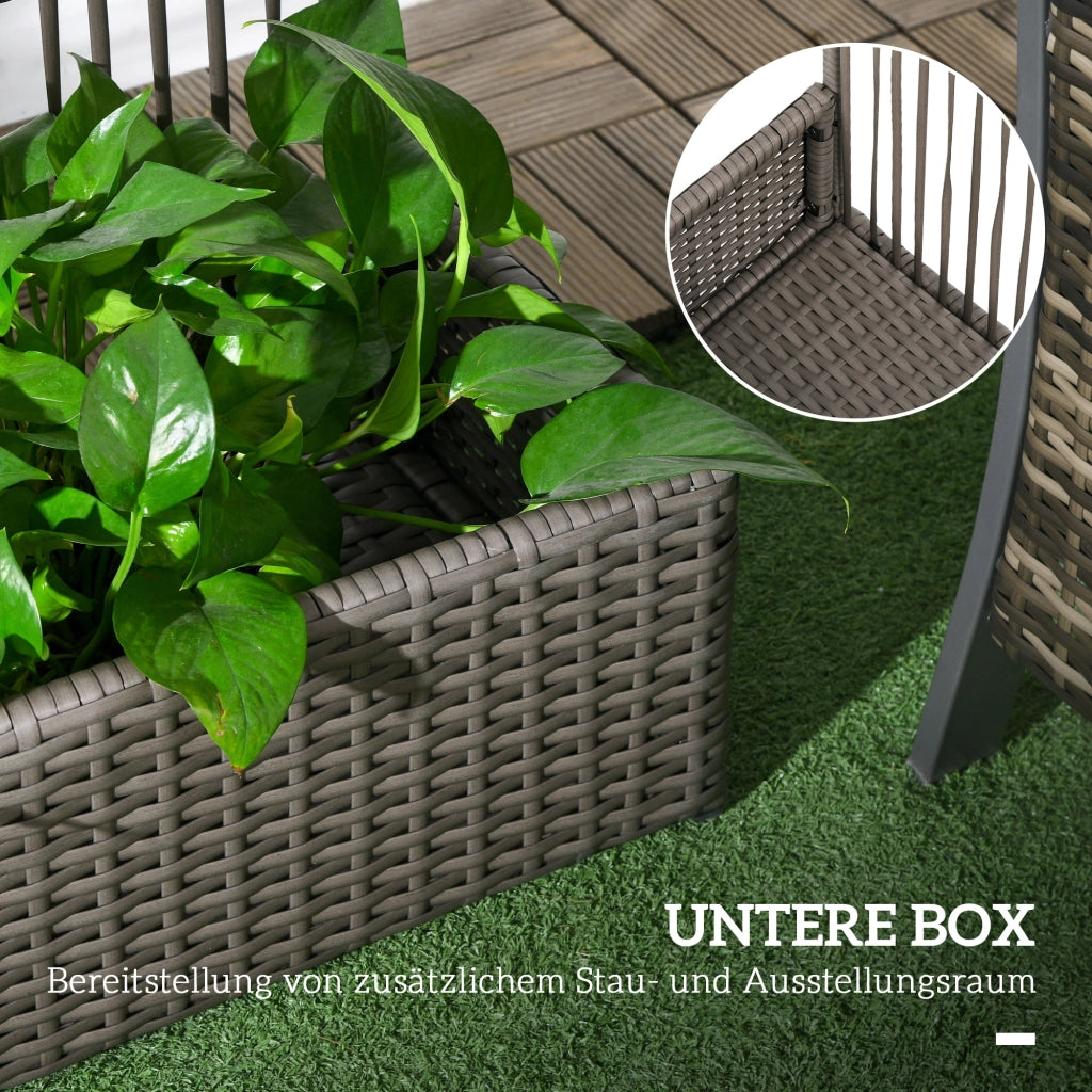 Vaso per fiori con traliccio ¨C zephmum ¨C Polyrattan, grigio, 103x29x103 cm