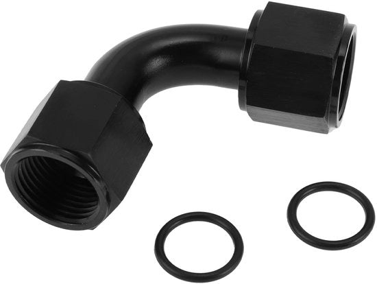 Adattatore di riduzione di flare maschile rosso per tubi di alimentazione a gas AN10 90° in alluminio nero