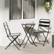 Set Bistro da Giardino 3 pcs Antracite Acciaio