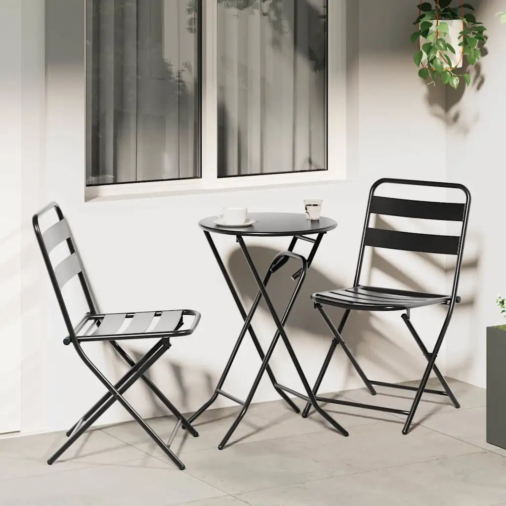 Set Bistro da Giardino 3 pcs Antracite Acciaio