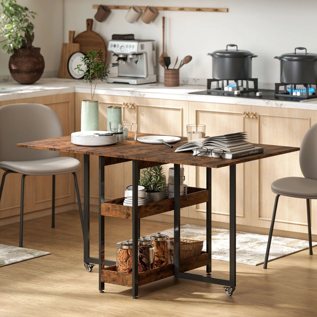 Tavolo da pranzo pieghevole salvaspazio ¨C Xylo ¨C design industriale metallo marrone 4 persone
