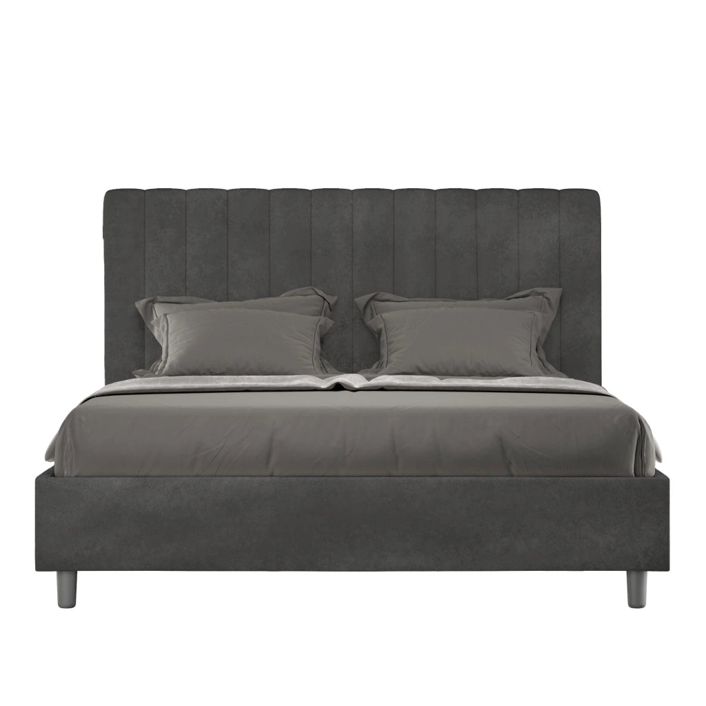 Letto Matrimoniale Francese 140x190 cm Senza Rete Agueda Grigio