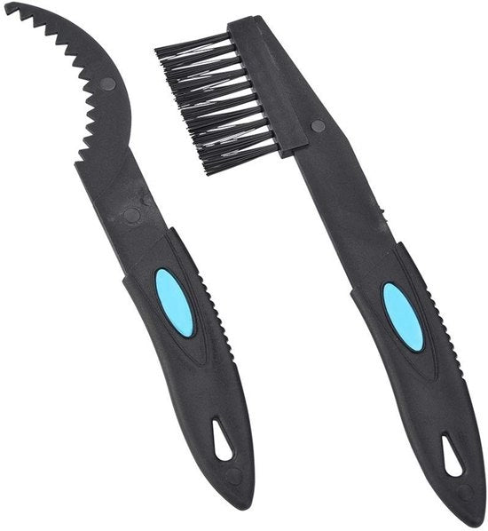 Set di spazzole per bicicletta - 2 pezzi - plastica - 21 x 5,5 x 1 cm - manutenzione bicicletta