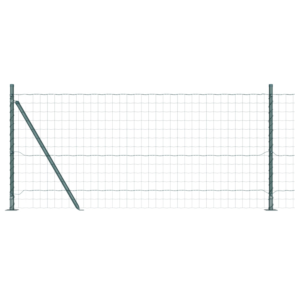 Recinzione Euro con 7 pali flangiati 0.8x10 m Acciaio zincato