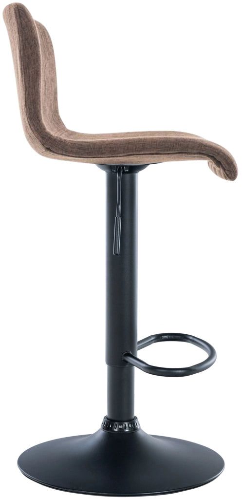 Sgabello HOVER in tessuto marrone,Metallo nero opaco