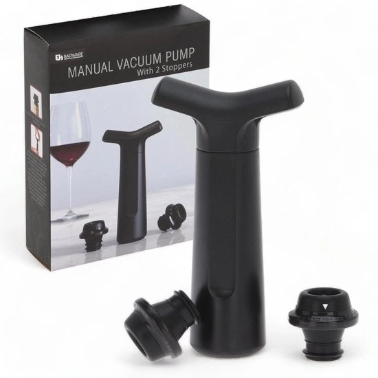 Pompa per vino di lusso - 2 stoppi di vuoto - chiusura per vino riutilizzabile - facile da utilizzare - fino a 10 giorni di conservazione - alta qualità - set di conservazione per vino