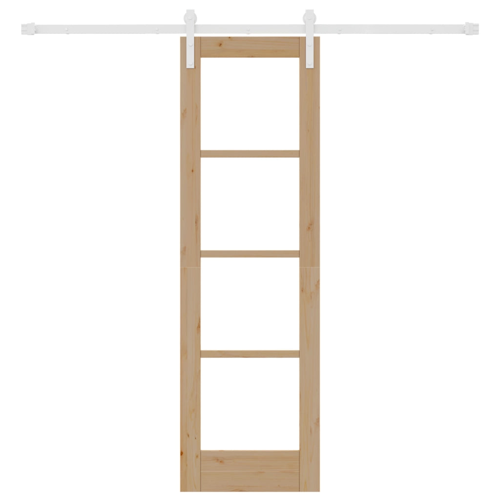 Porta Scorrevole  con Set di Ferramenta 'ORKDAL'Legno Massello & Vetro