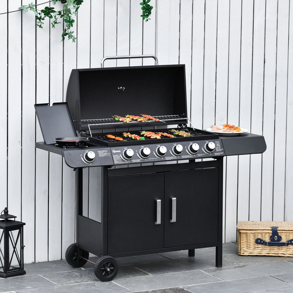 Barbecue Grill a Gas 7 Bruciatori ¨C zephmum ¨C Nero con Termometro