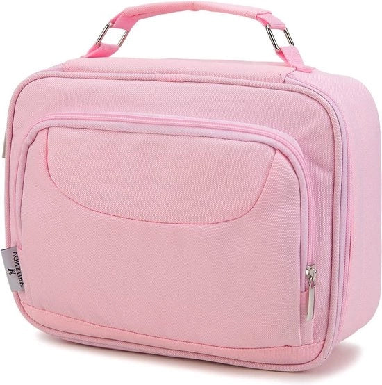 Etui per penna con grande capacità, 2 strati rimovibili e 54 tasche - Organizzatore per penna in rosso chiaro per scuola, ufficio e università