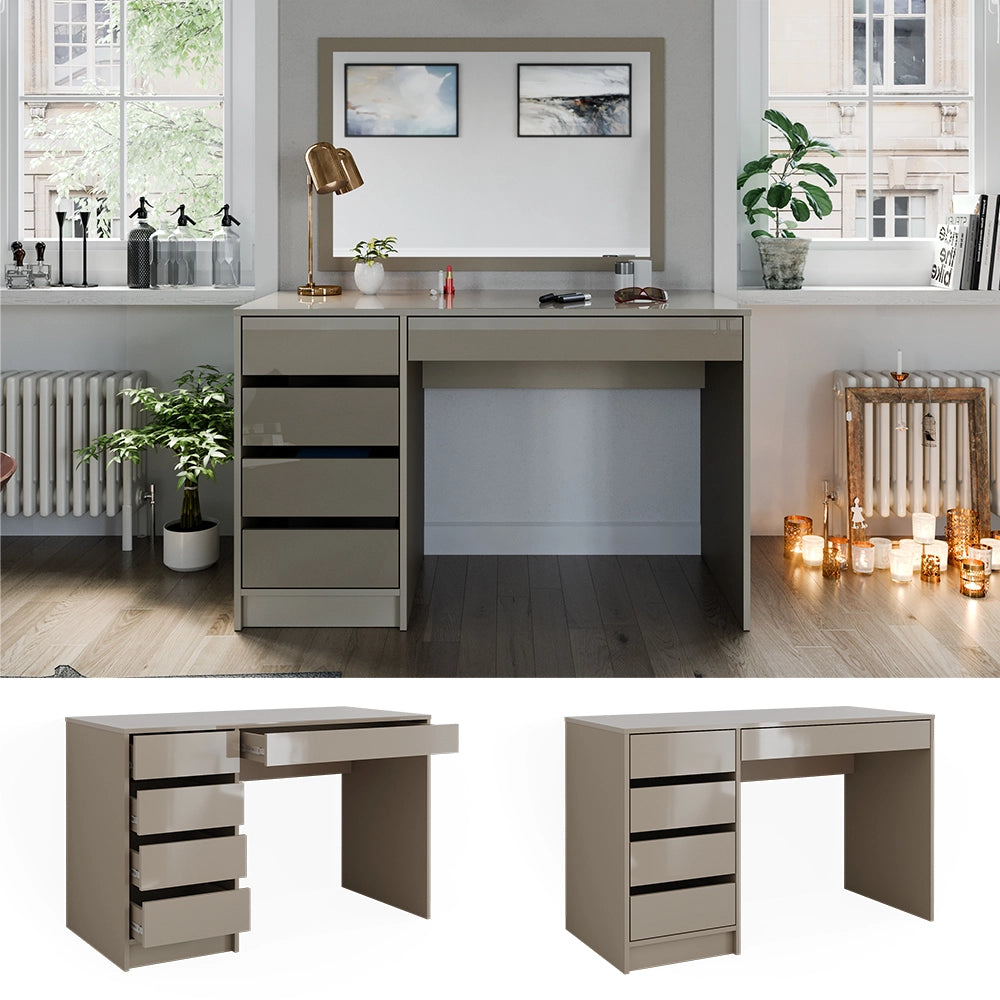 Vicco Tavolo da toeletta Grigio lucido 120 cm Senza specchio