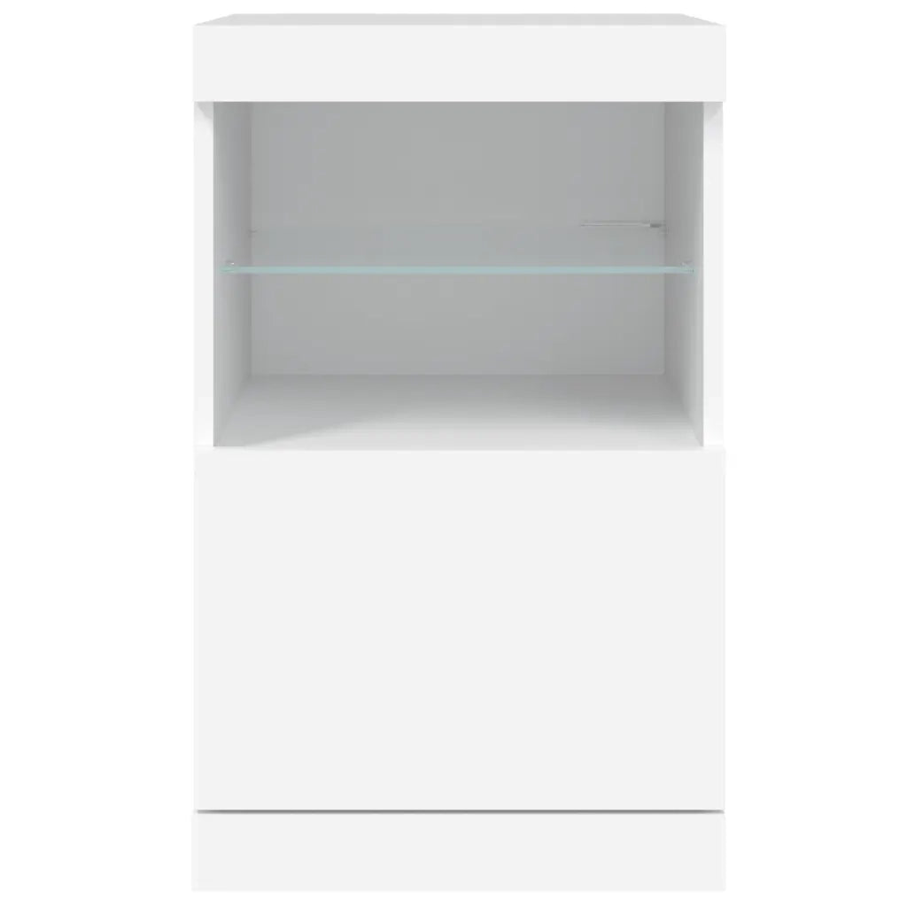 Credenza con Luci LED-Buffet-Armadio da cucina Bianca 41x37x67 cm 433211