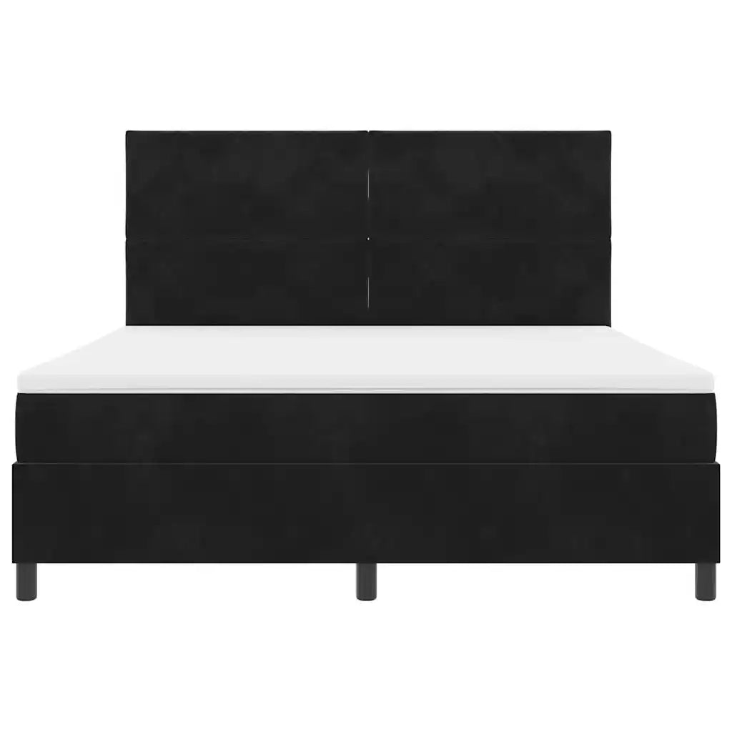 Letto a Sorgente LED con materasso Nero 180 x 200 cm Velluto 3343396