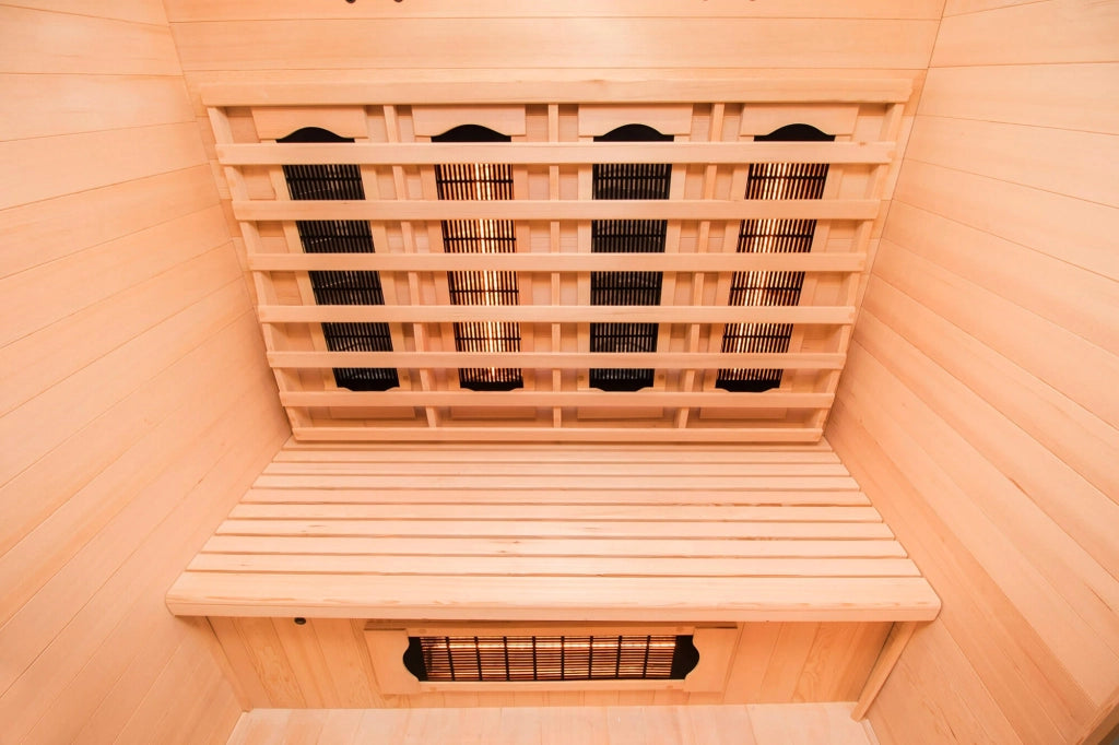 Sauna Finlandese ad Infrarossi 3 Posti 153x128 cm H190 in Legno di Abete Apollon 3