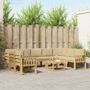 Set di divani da esterno 10 pcs Bianco e Beige 59 x 59 x 37 cm