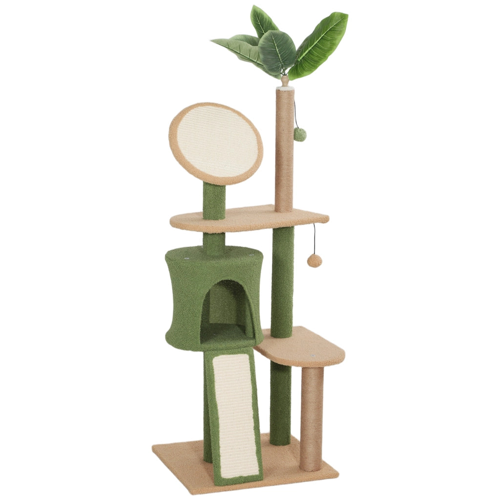 TIRAGRAFFI 48x44x139 cm Verde con grotta, piattaforme e palline