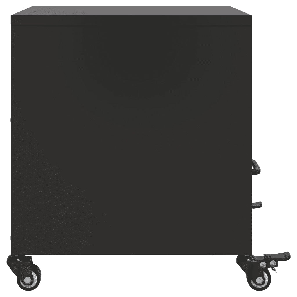 Comodini 2 pz-Set di 2 Tavolino da notte Neri 36x39x43,5 cm in Acciaio 808092