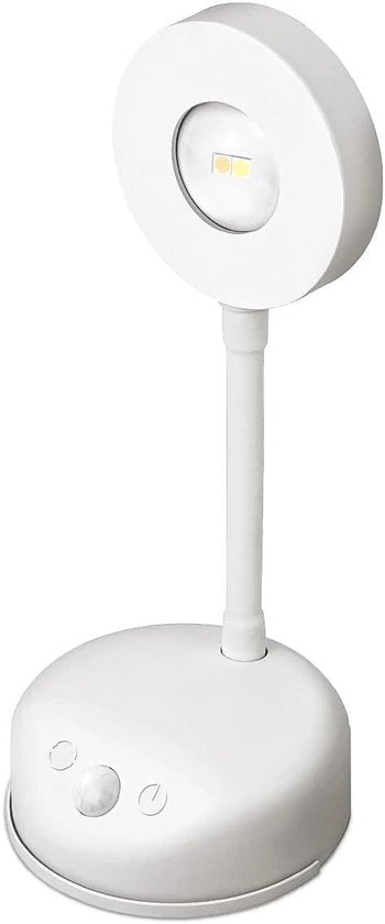Lampada da soffitto a batterie con sensore di movimento e LED, occhio di gatto con illuminazione puntiforme, rotativa fino a 360 gradi (bianca)