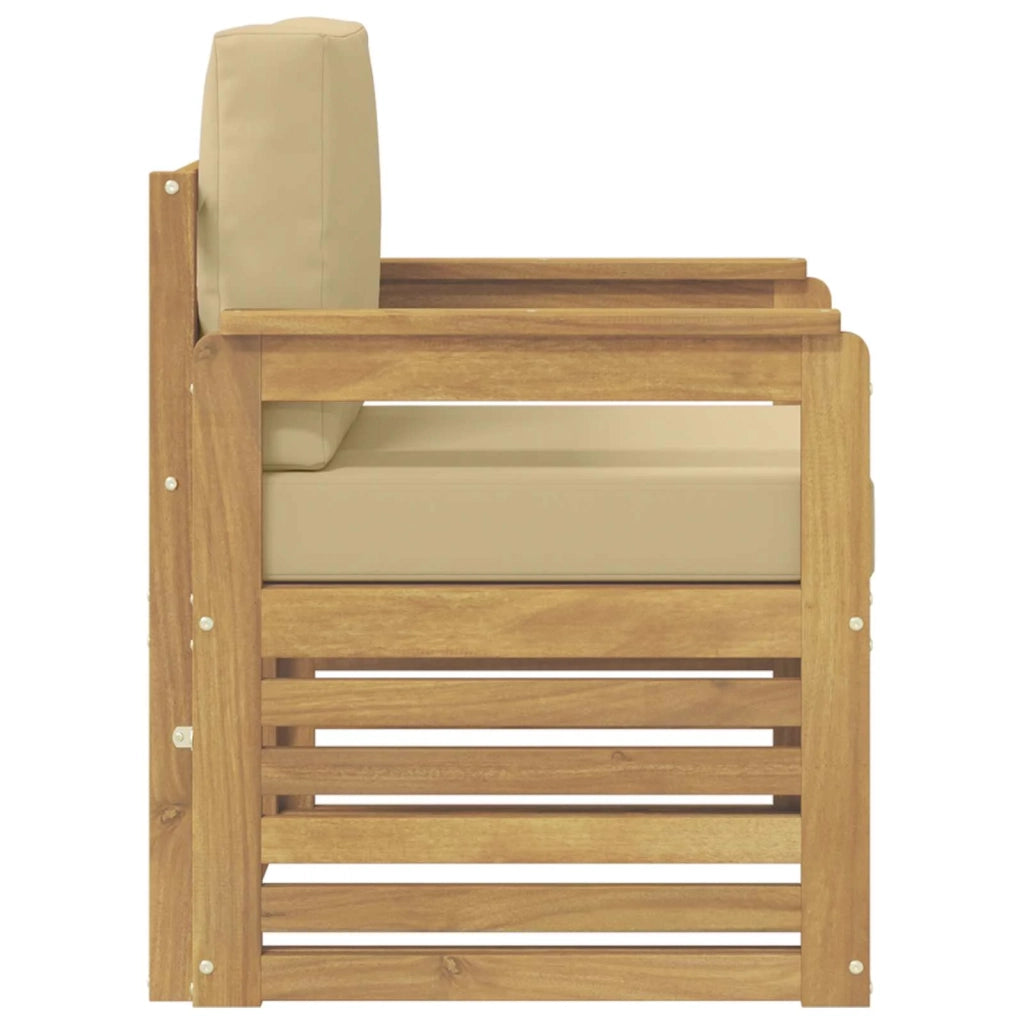 2 Pezzo Set di divani da esterno Poliestere Bianco e Beige 3439085