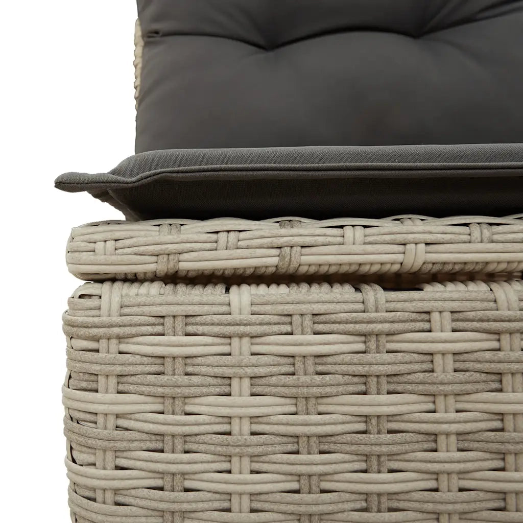 Set Divani da Giardino 7pz con Cuscini Grigio Chiaro Polyrattan 3325298