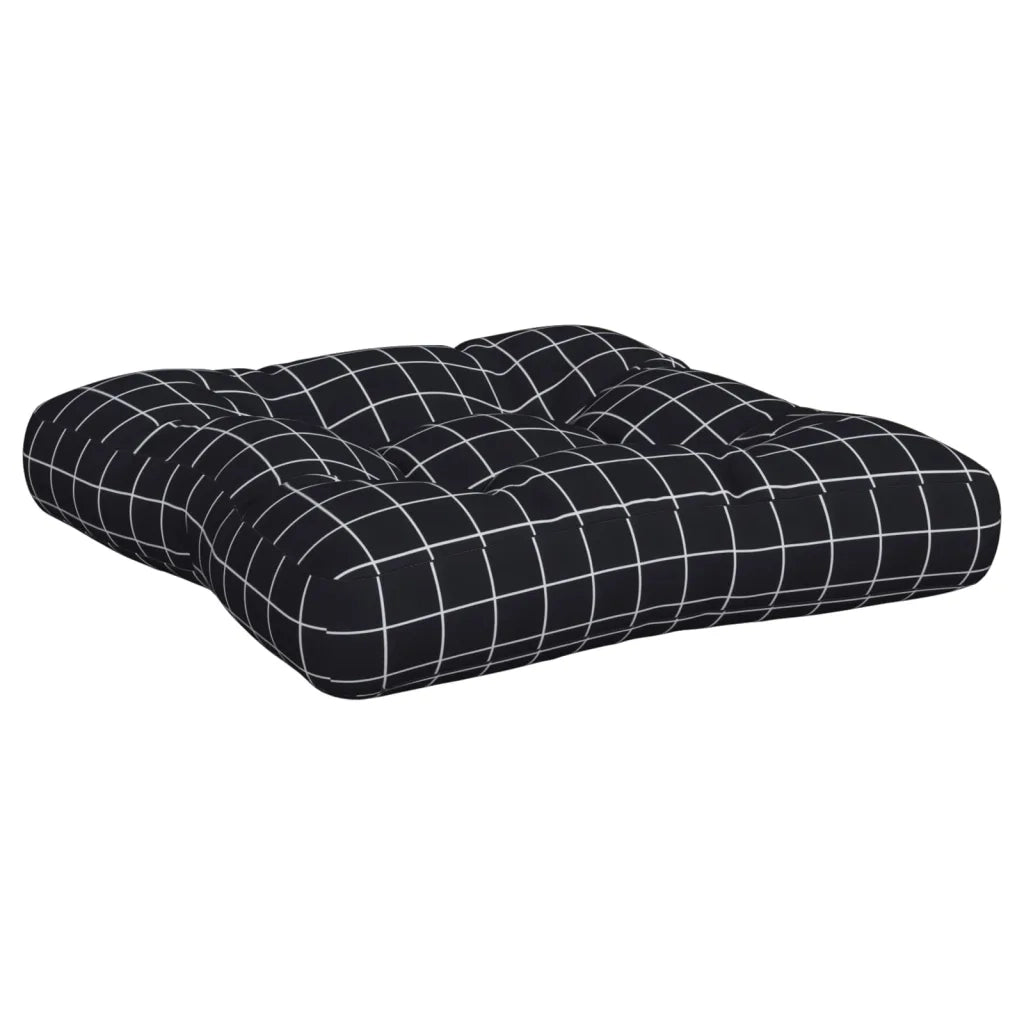 vidaXL Cuscini per Pallet 3 pz Motivo a Quadri Nero in Tessuto Oxford