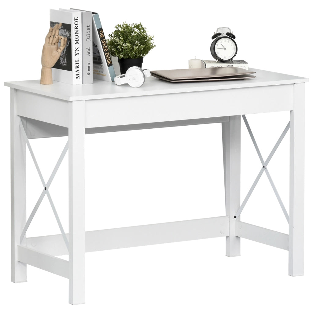 Scrivania Moderna ¨C Zephmum ¨C Legno Acciaio Bianco 105x50x76 cm