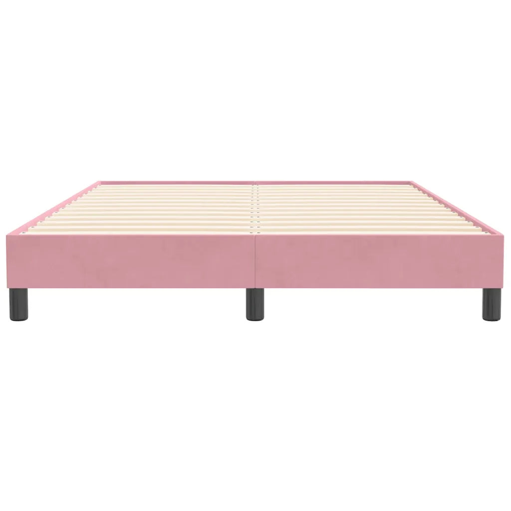 Giroletto senza Materasso-Struttura Letto Rosa 160x210 cm Velluto