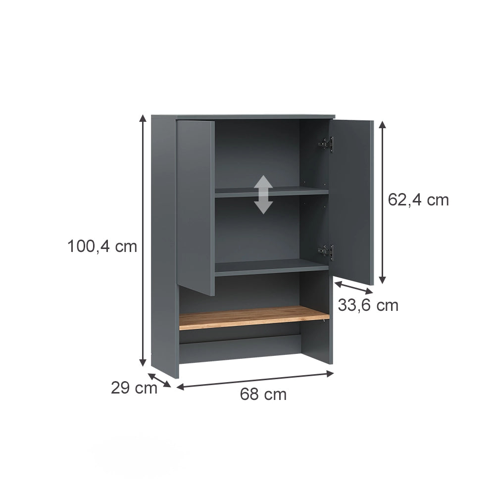 Vicco Mobile lavatrice Antracite/quercia dorata 68 x 100.4 cm