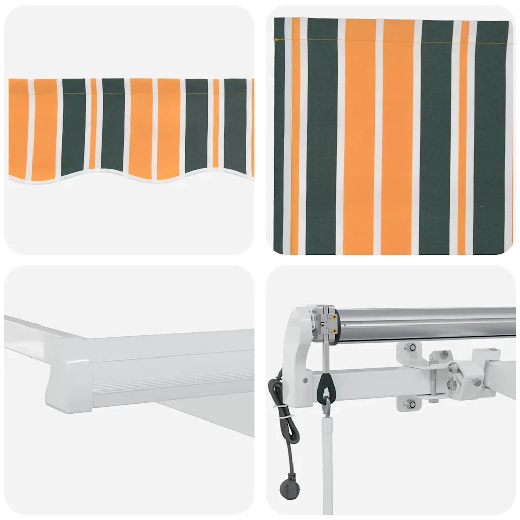 Tettuccio Elettrico Retrattile Verde e giallo 500 × 300 cm 3331443