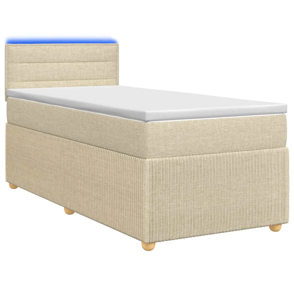 Letto box spring con materasso Crema 100 x 200 cm Tessuto 3452860